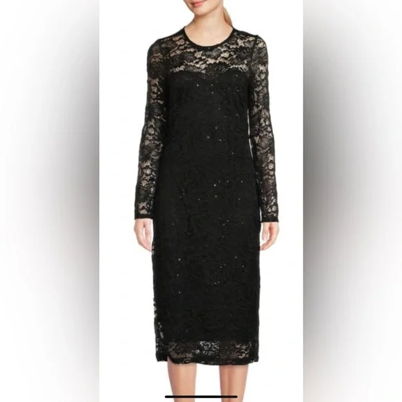 astr the label lace midi dress black ASTR the Label Zaira Dress in Black